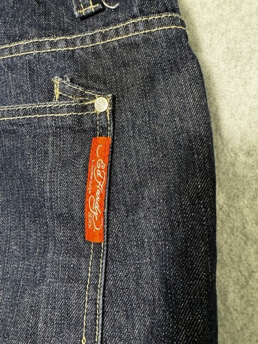 Ed Hardy Shorts Men 42 Blue Skull Crown Rose Graphic Denim Street Casual Y2K - Picture 19 of 21