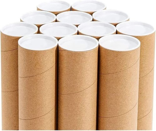 100 - 3" x 15" Round Cardboard Shipping Mailing Tube Tubes With End Caps - Picture 4 of 6