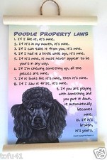 POODLE BLACK PROPERTY LAWS WALL HANGING DOG NOVELTY 19