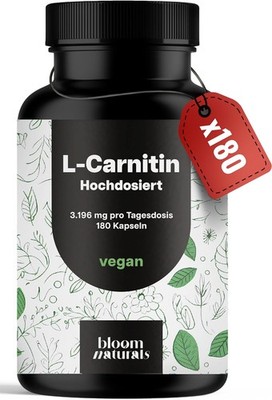 L-Carnitin Kapseln Hochdosiert 3196mg - 180 Kapseln - Komplex aus