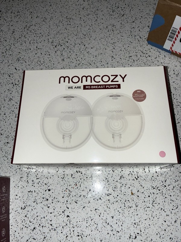 Momcozy M5 Wearable Hands-Free Double Electric Breast Pump, Battery, White