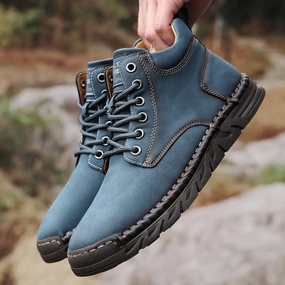 Men's Handmade Fashion Outdoor Ankle Boots Business Walking Shoes Flat Sneakers