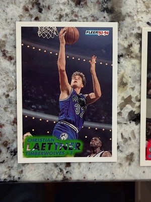 1993-94 FLEER NBA BASKETBALL CARD MINNESOTA TIMBERWOLVES CHRISTIAN LAETTNER #123