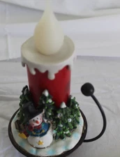 Candle and Snowman Stocking Hanger 6" Does not Light Up