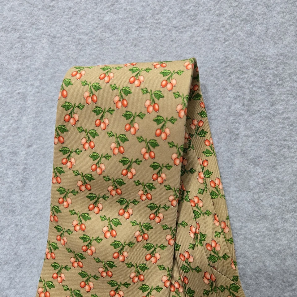 Corbata Brooks Brothers Para Hombre Estampado de Cereza de Seda Hecha en EE. UU. Clásica Preppy Foto 3 de 4