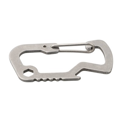 Praktischer Schnellverschluss Karabiner Schlüsselanhänger mit Sechskantschrauber und Flaschenöffner