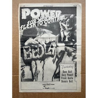 COZY POWELL BEDLAM POSTER SIZED original music press advert from 1973 (aged) - p