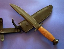 CUSTOM HANDMADE D2 TOOL STEEL HUNTING BOWIE KNIFE WITH LEATHER SHEATH