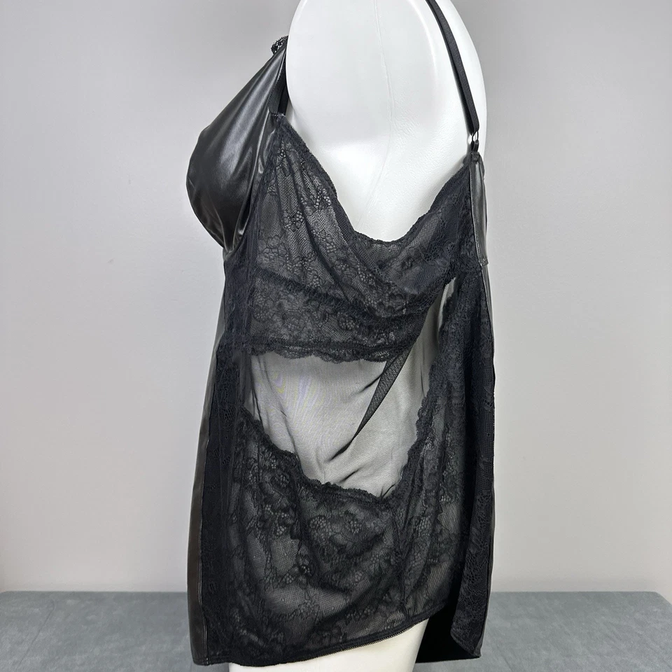 Body Torrid Plisado Encaje Con Aros 6 Talla Grande 6X 30 Negro Lencería Nueva Foto 4 de 4