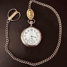 1912 Elgin Grade 313 16s 15j Gold Filled Pocket Watch with Chain, Running