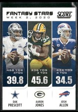 2021 Score Aaron Jones / Dak Prescott / Josh Allen FS2 Fantasy Stars