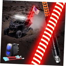 1PC Upgrade Brightness Red COB Whip Lights, Quick Install and Removal, 2FT RED