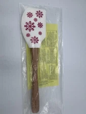 Pampered Chef 1274 Let It Snow Snowflake White Silicone Spatula Christmas 9.25"