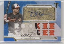 2018 Topps Triple Threads Relics Sapphire 3/3 Trey Mancini #TTAR-TM4 Auto 0oc8