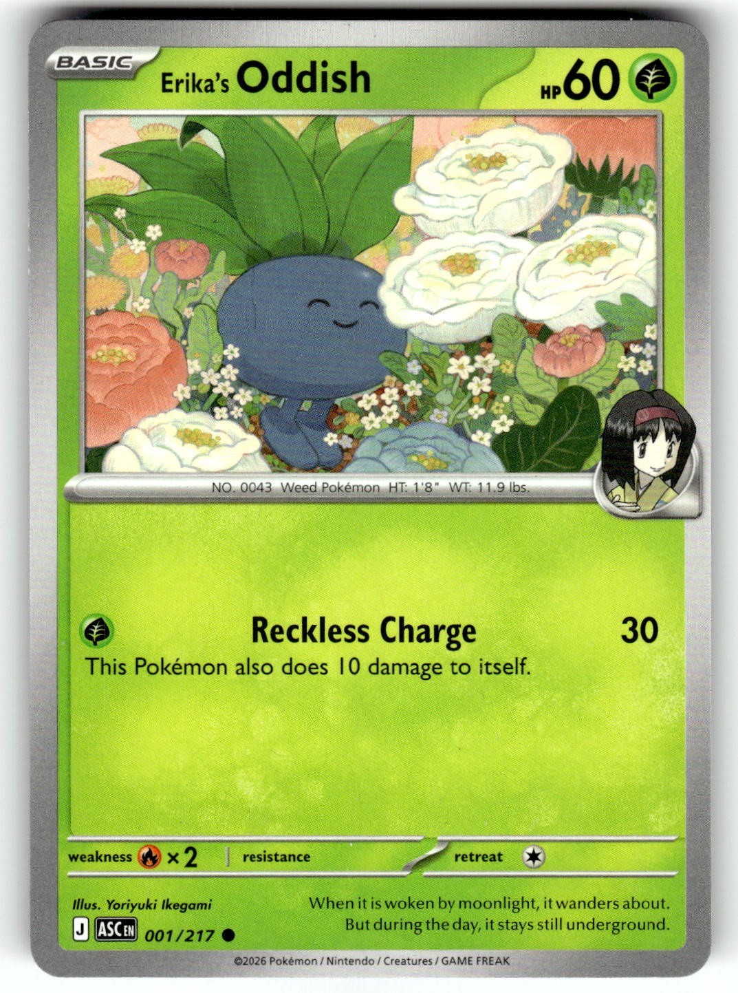 Pokemon 2026 ME: Ascended Heroes Card 001/217 Erika's Oddish