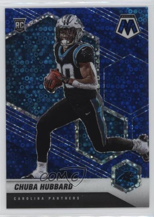 2021 Mosaic Rookies No Huddle Blue Prizm 44/75 Chuba Hubbard #325 Rookie RC 09ai