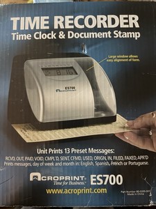 Acroprint ES700 Traditional Punch Time Clock Time Recorder & Document Stamp
