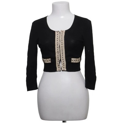 Sisley, Bolero, Größe: S, Schwarz/Beige, Sonstiges, Feinstrick, Damen #oXT