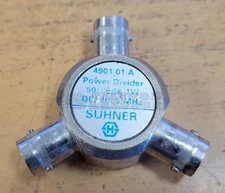Suhner 4901.01.A BNC 50Ohm 1W 6dB DC-2GHz 2000MHz Power Divider 