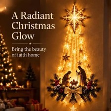 LED Christmas Door Hanger Lighted Xmas Hanging Decor for Porch Wall Window-Home.