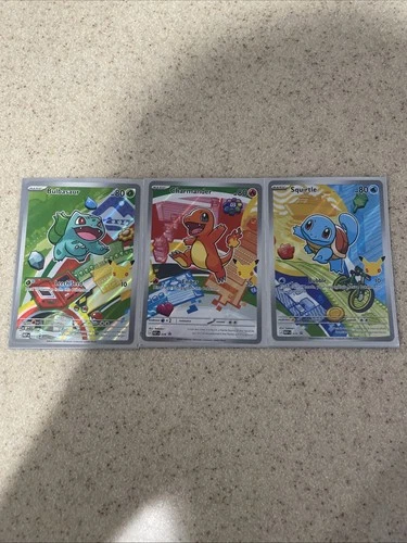 Charmander, Squirtle, Bulbasaur 037, 038, 039 NM First Partner Promo 30th Gen 1