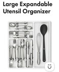 OXO Good Grips Large Expandable Utensil Organizer white, Expands 15.5 - 22” — photo 2
