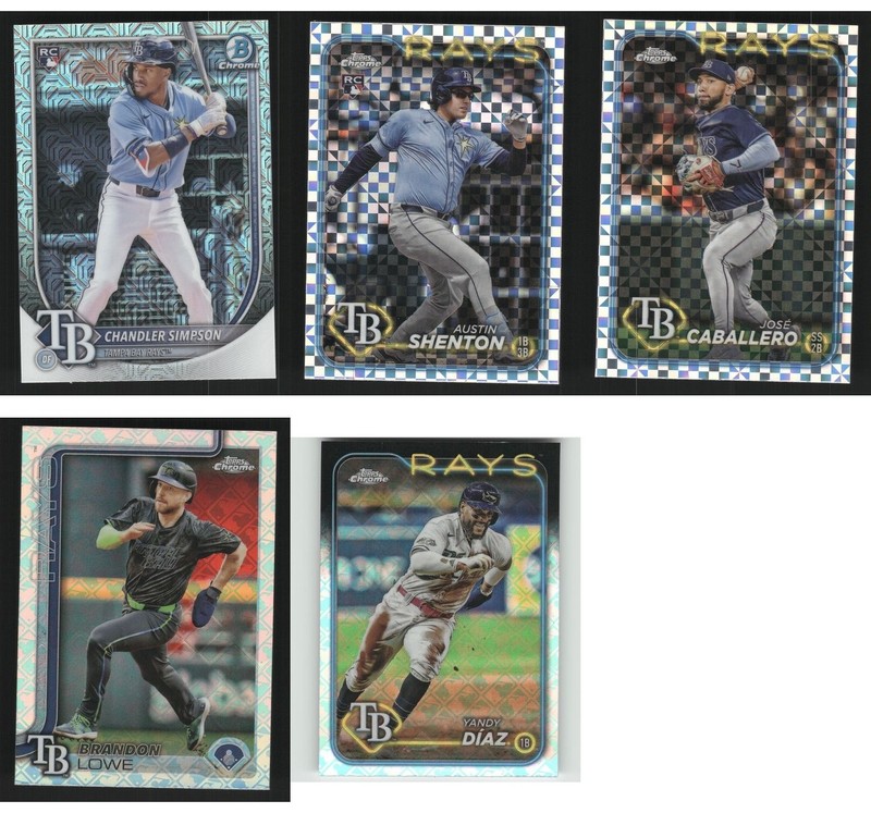 Tampa Bay Rays Baseball Card 5 Card LOT