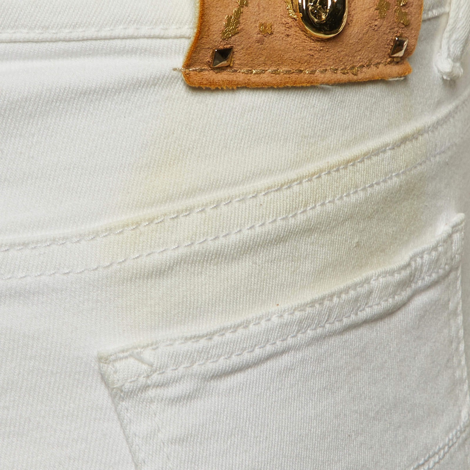 Versace Jeans White Denim Studded Jeans M thumbnail 6