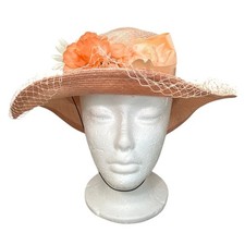 Plaza Suite by Betmar Vintage Hat with flower detail with tags made in USA Derby