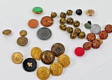 Vintage Buttons Jingle Bells Lot Mixed Metal Military Anchor, Fabric, Novelty