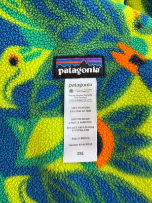 Patagonia Synchilla Blanket Kids Fleece Tropical Bird Print Leaves