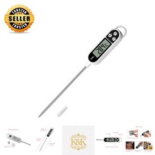 Professional Grade Food Thermometer with LCD Screen Long Stainless Steel Probe