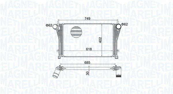 Magneti Marelli LadeluftküHler 351319205370 FüR Vw Golf 7 5G1 BQ1 BE1 BE2 Passat-image