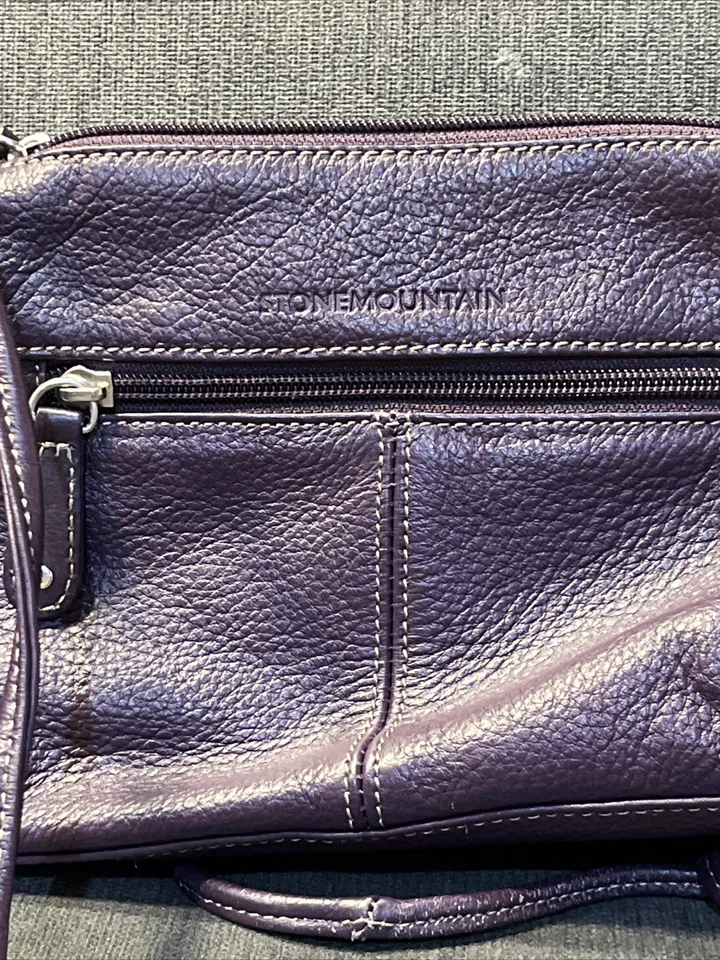 Stone Mountain Purple Pebbled Leather Crossbody Bag - Image 4 of 4