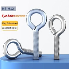 10pcs 304 Stainless Steel Eye Hooks Turned Eye Bolts M4