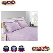 Elegant Lavender Candlewick Traditional Bed Throw & Oxford Pillowcase Cover Only