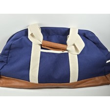 Facebook 10 Year Anniversary 2014 Canvas Leather  Duffle Gym Bag Rare HTF Vtg.