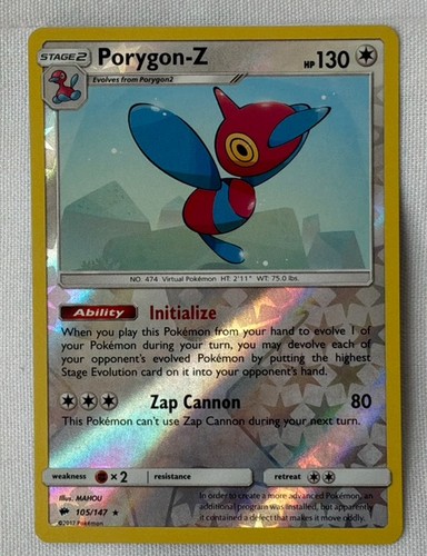 Porygon-Z - 105/147 Burning Shadows Pokemon Reverse Holo Foil