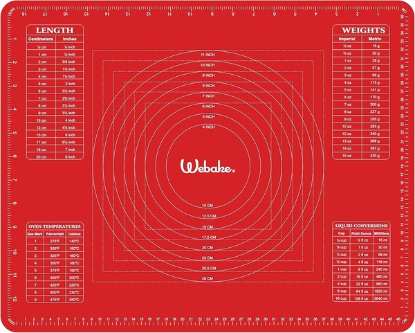 Silikon Backmatte Antihaftbeschichtet 50 X 40 Cm Teigmatte Ausrollmatte Rot-image