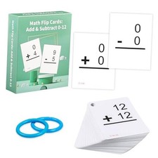Addition and Subtraction Math Flash Cards, Math Games for 0-12 Add Sub