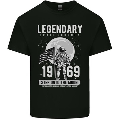 Legendary Raum USA Mond Landing Astronaut Herren Leichte Baumwolle T-Shirt