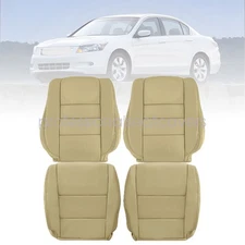 Front Bottom & Back Leather Seat Cover Tan For 2008-2012 Honda Accord Sedan