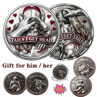 Heads I Get Tail / Tails I Get Head Commemorative Coin, Funny Challenge Token