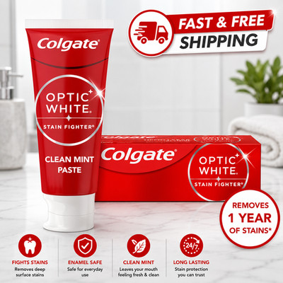 Colgate Optic White Stain Fighter Clean Mint Anticavity Toothpaste 3.8 oz