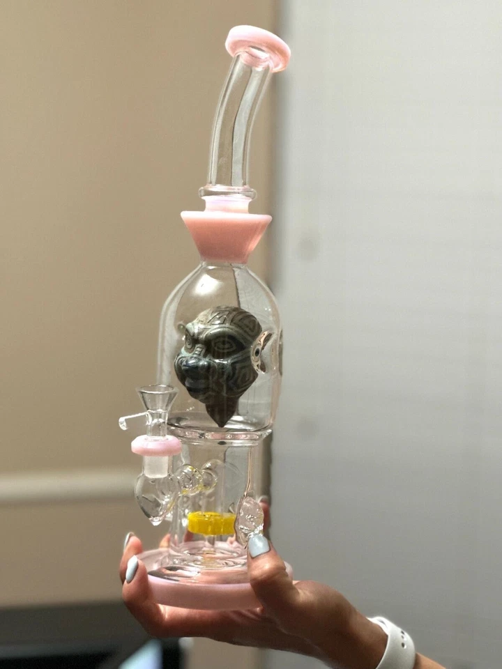 Bong de vidrio alienígena de 13,5"" pipa de agua artística de 14 mm único monstruo coleccionable Foto 2 de 4