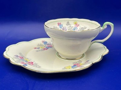 Antike Foley Bone China Teetasse und Snackteller (Tennisset), um 1925-1935