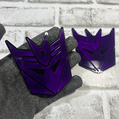 Fender Badges 2x Decepticon Transformer Mask  Emblem Purple Badge Decal