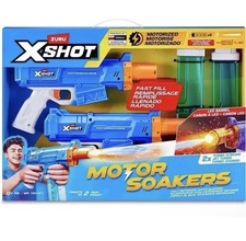 Zuru X-Shot Turbo Stream Motor Remojador Paquete de 2 LED Llenado Rápido Agua Blasters Juguete