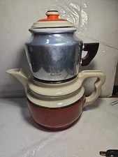 Vintage The Enterprise Aluminum Co. Drip-O-Lator Coffee Pot, Orange