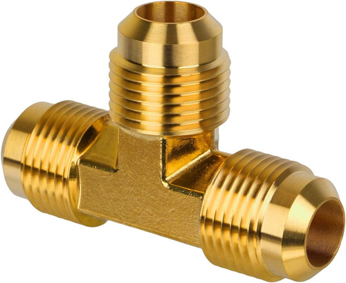 3/8" x 3/8" x 3/8" Brass Male Flare Tee Fitting NPT Tube Connector For Propane